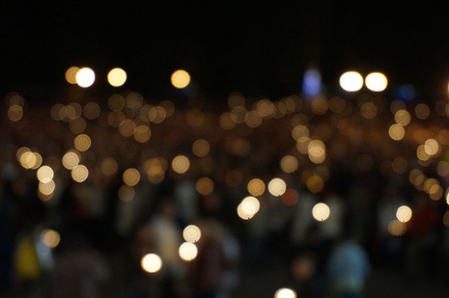 Будслаў. Святая імша ноччу.